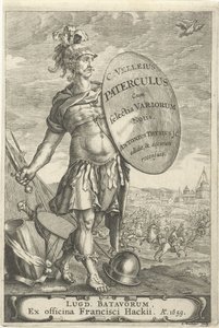 Guerrier romain devant un champ de bataille - Johannes Hackius