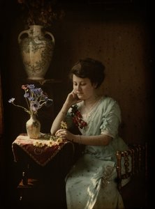 Femme avec des fleurs