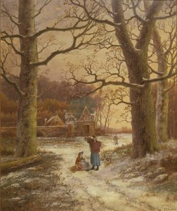 Ramassage de bois en hiver