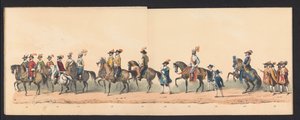 Historische optocht door studenten van de Groningse Hogeschool, 1850