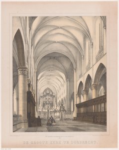 Intérieur de la Grande Église à Dordrecht - Johannes Hermanus van der Heijden