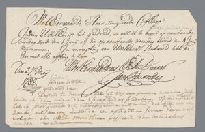 Lettre du révérend Hooyman à Jan Brandes - Johannes Hooyman