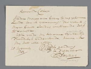 Lettre du révérend Hooyman à Jan Brandes - Johannes Hooyman