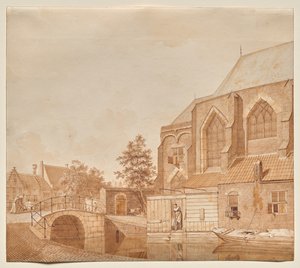 Vue de la Nieuwe Kerk, Delft - Johannes Huibert Prins