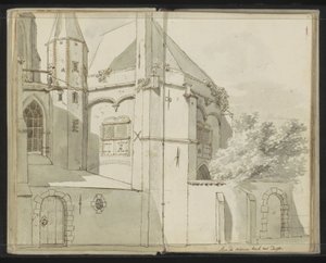 Vue latérale de la Nouvelle Église à Delft