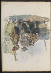 Trois hommes sur un quai - Johannes Huybertus van Hove Bzn
