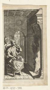 Le diable gourmand Illustration de livre pour Simon de Vries, Seven Duyvelen regeerende en serveerende de Hedendaeghsche Dienstmaegden, Amsterdam, 1682