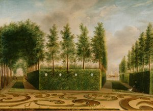 Un jardin formel, 1766 - Johannes Janson