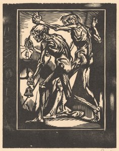 Deux hommes nus avec cloche et éteignoir - Johannes Josephus Aarts (signed by artist)