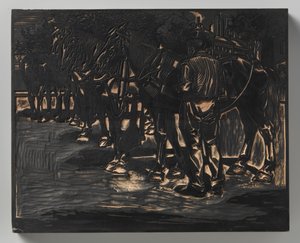 Un homme près des chevaux - Johannes Josephus Aarts