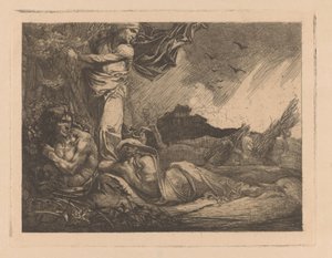 Paysage avec champ de blé, moissonneurs, satyre et figures féminines - Johannes Josephus Aarts