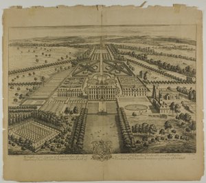 Wimple dans le Comté de Cambridge, plaque 32 de Britannia Illustrata - Johannes Kip