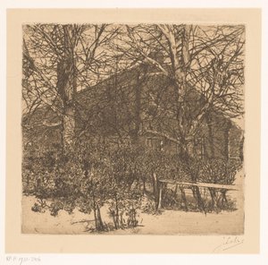 Arbres devant une ferme - Johannes Löhr