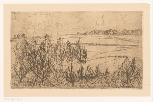 Paysage avec champs et arbres - Johannes Löhr