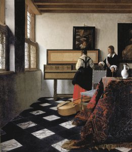 Dame au Virginal avec un gentleman, "La leçon de musique".