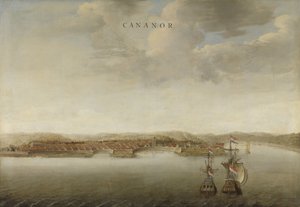 Vue de Cannanore sur la côte de Malabar en Inde