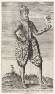 Homme inconnu avec un œillet - Johannes Wierix