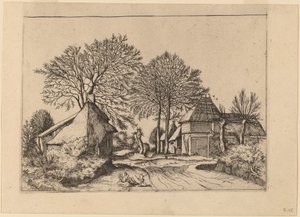 Route avec grange et cottages - Johannes and Lucas van Doetechum after Master of the Small Landscapes