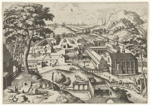 Landschap met de heilige Hieronymus - Johannes of Lucas van Doetechum