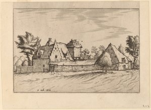 Fermes dans une cour - Johannes van Doetechum, the Elder and Lucas