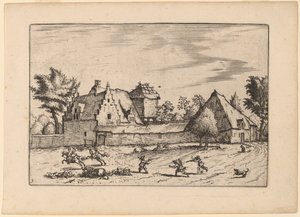 Fermes dans une cour