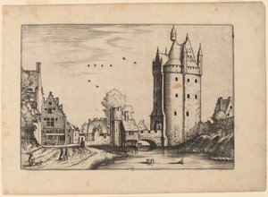 Porte de ville avec maisons de campagne