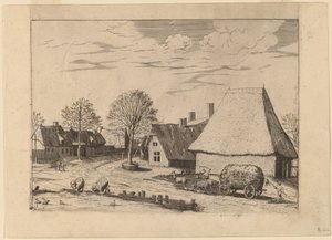Rue de Village avec Chariot de Foin - Johannes van Doetechum, the Elder and Lucas