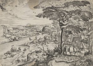 Euntes in Emaus Paysage avec pèlerins à Emmaüs, vers 1555-56 - Johannes and Lucas van Doetecum