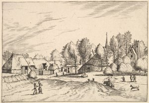 Village de campagne avec clocher d