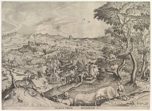 Le chariot belge Plaustrum Belgicum des Grands Paysages, vers 1555-56 - Johannes van Doetecum I