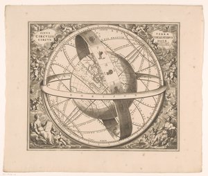 Carte céleste de la Terre selon le système de Ptolémée - Johannes van Loon