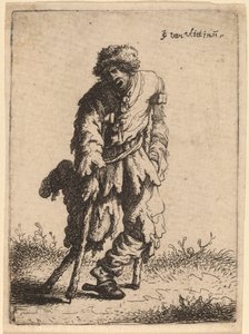 Mendiant avec une jambe de bois