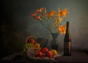 Nature morte mélancolique avec du vin de Moody