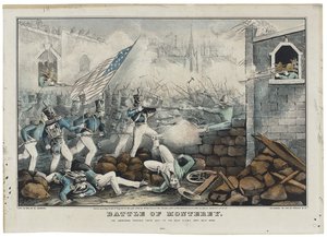 Bataille de Monterey le 7 juillet 1846, lithographie de Nathaniel Currier (1813-88) - John (after) Cameron