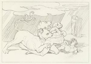 Cerbère, Enfer, Chant 6 (gravure) - John (after) Flaxman