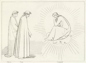 Dante discutant avec Cacciaguida, Paradis, Chant 17 (gravure) - John (after) Flaxman