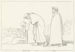 Dante Discutant avec son Précepteur, Enfer, Chant 15 (gravure) - John (after) Flaxman
