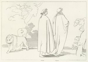 Entrée dans la forêt sombre, Enfer, Chant 1 (gravure) - John (after) Flaxman