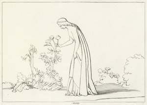 Matilda, Purgatoire, Chant 28 (gravure) - John (after) Flaxman
