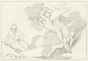 Sommet de Malebolge, Enfer, Chant 21 (gravure) - John (after) Flaxman