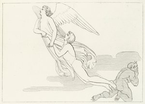La Délivrance de Buonaconte, Purgatoire, Chant 5 (gravure) - John (after) Flaxman