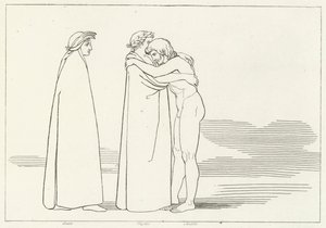 La Rencontre avec Sordello, Purgatoire, Chant 6 (gravure) - John (after) Flaxman