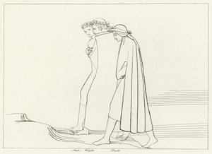 La Rencontre avec Stace, Purgatoire, Chant 21 (gravure) - John (after) Flaxman