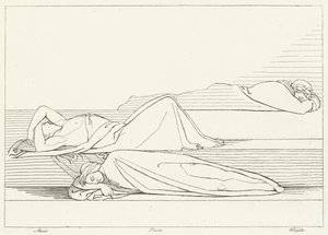 Les poètes se reposant, Purgatoire, Chant 27 (gravure) - John (after) Flaxman