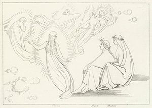 Le Retour de Cunizza, Paradis, Chant 9 (gravure) - John (after) Flaxman