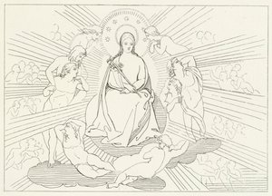 La Vierge Marie, Paradis, Chant 31 (gravure) - John (after) Flaxman