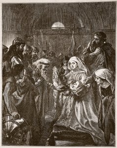 Édouard présentant son fils nouveau-né aux Gallois, illustration de 