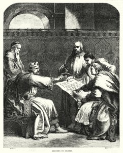 Le roi Jean refusant de signer la Magna Carta à Oxford, en 1215 - John (after) Gilbert