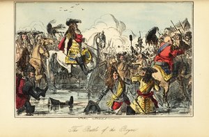 Le roi Guillaume II traversant la rivière lors de la bataille de la Boyne, Irlande