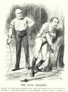 Caricature de Punch : Le duel décidé - la défaite de la France dans la guerre franco-prussienne - John (after) Tenniel